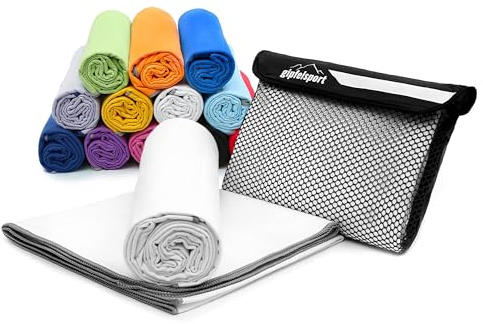 gipfelsport Mikrofaser Handtuch - Microfaser Handtücher Set, Strandtuch, Badetuch I groß, schnelltrocknend I für Sport, Beach, Reise, Outdoor, Camping I leicht, dünn, klein I 140x70cm I Weiß