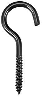 sourcing map 3,8 cm Schraubösen-Haken, selbstschneidende Schrauben, Schraubbügel, Ringhaken, schwarz, 16 Stück