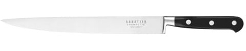 SABATIER TROMPETTE - Couteau à découper - Origin - Acier 5Cr15MoV finition satinée manche ABS - 36 cm (Lame 25 cm) - Noir