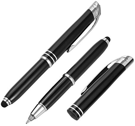 STOBOK Beleuchtete Spitze Stift Kugelschreiber LED Stift mit Licht Licht Up Penlight für Schriftlich in Der Dunkelheit 2Pcs (Schwarz)