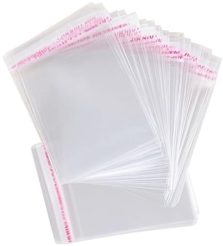 200 Stück Transparente Tüten mit Lasche Folien Beutel Selbstklebend PP Poly Cellophan Adhäsionsverschlußbeutel LP Großhandel Plastiktüte (22 x 30 cm)