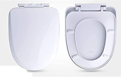 Abattant WC Lunette WC Siège de Toilette à Fermeture Douce Blanc ménage Descendant épaissi, Ancien Anneau de Couverture de siège de Toilette llxyzrzbhd708(Size:40-44 X 33-34cm)