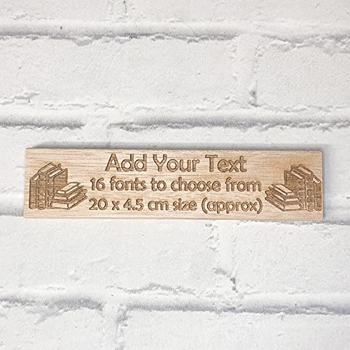 Cutncraft Designs Personalised wooden plaque/sign bespoke childs bedroom door/custom text - Books
