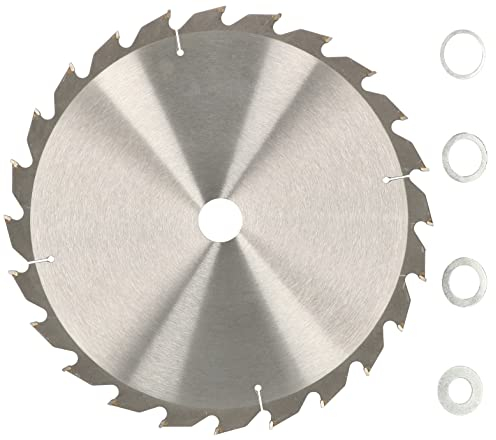Kotarbau® Lama per sega in metallo duro per taglio del legno, a 24 denti, con diametro da 350 mm + anelli riduttori