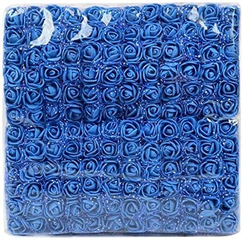 huaao 144 stücke Pe Künstlich Blume Rose Mini Schaumrosen 2 cm Künstliche Blumen Für Hochzeit Valentinstag Dekoration Handwerk Künstliche Blumen Kreative, Dunkelblau