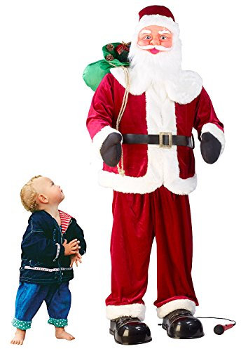 infactory Singender & Tanzender XXL-Weihnachtsmann mit Karaoke(Versandrückläufer