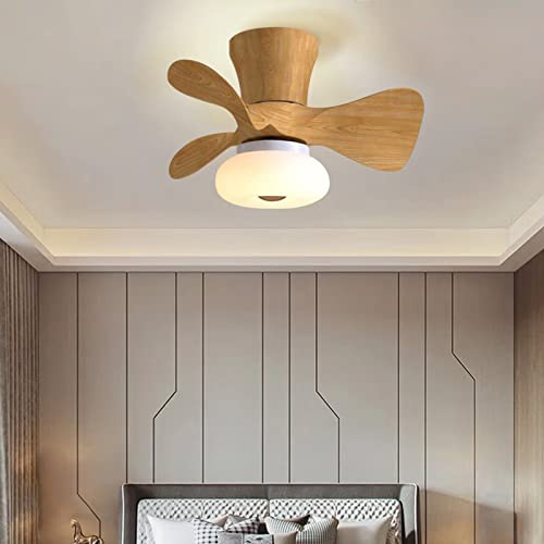 ATEEZ Lampadario con Ventilatore da Soffitto LED Dimmerabile Motore Reversibile Ventilatore da Soffitto con Luce e Telecomando Moderno Silenzioso 6 velocità Lampadario Ventilatore Bambini-Wood Grain