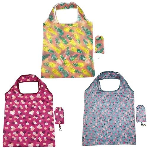 FAVORTALK Faltbare Einkaufstasche in Tasche, wiederverwendbar, leicht, Nylon-Einkaufstasche, faltbare Einkaufstasche für Damen, D8313, 38 x 60 cm / 15 x 23.5 inches