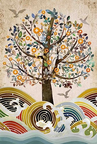 Albero della vita sulle onde - Puzzle in legno da 5000 pezzi - Giocattoli Regali Decorazione da parete per la casa