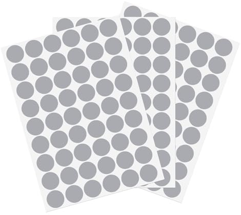 sourcing map 3 Sheet/162Pcs Screw Hole Cover Stickers, 21mm Dia PVC Self Adhesive Covers Caps Dustproof for Wood Furniture Cabinet Shelf Wardrobe, Gray