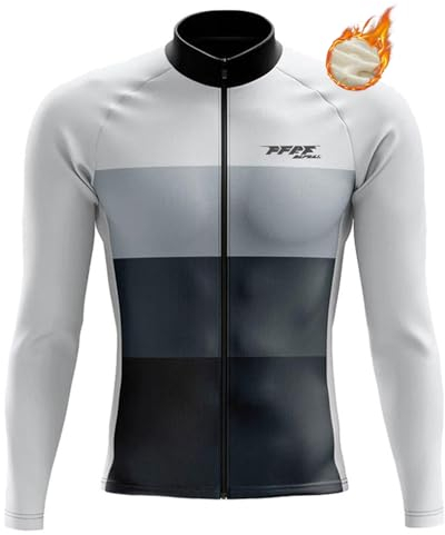 FFFF & OLFEH Herren Radtrikot Fahrradtrikot Langarm Rennrad Trikot/Langarm, Fahrradbekleidung Fahrrad Trikot T Shirt für Männer Sportbekleidung Ausrüstung Radfahren (FB20,5XL)
