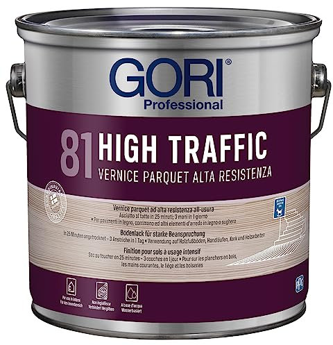 GORI 81 HIGH TRAFFIC Vernice parquet alta resistenza, mobili e scale in legno, incolore opaco 750 ml