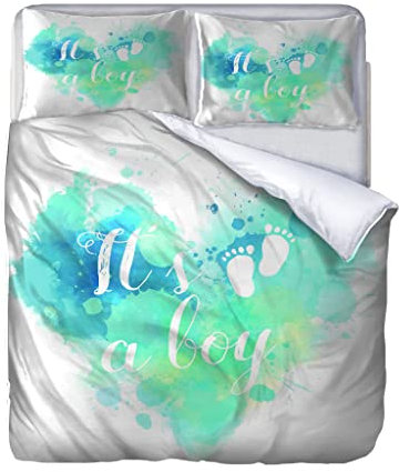 Copripiumino Matrimoniale 250x200Cm Morbido Microfibra Parure 3D Idee Cuore Verde + 2 Federe 50x80Cm Con Cerniera, Stampa Bedding Adulti E Bambini, Set Di Biancheria Da Letto 3 Pezzi