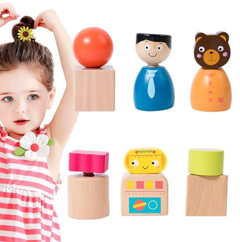 Facynde Sensorisches Schraubspielzeug | Schraubenmuttern-Set aus - Holzschraubenmutter zum Selbermachen, Zusammenbauen, Perlenspielzeug für Kinder, Jungen, Mädchen ab 4 Jahren