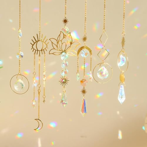 YeahBoom Attrape-Soleil Cristal Pendentif Prisme Coloré, Suncatcher Décoration Arc-en-Ciel Suspendu Jardin