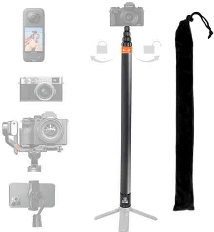 Loiezuir Perche à selfie pour Insta360 X3, 3 m en fibre de carbone invisible ultra longue, Insta360 ONE X/ONE X2/ONE R ONE RS X2 R X (doré)