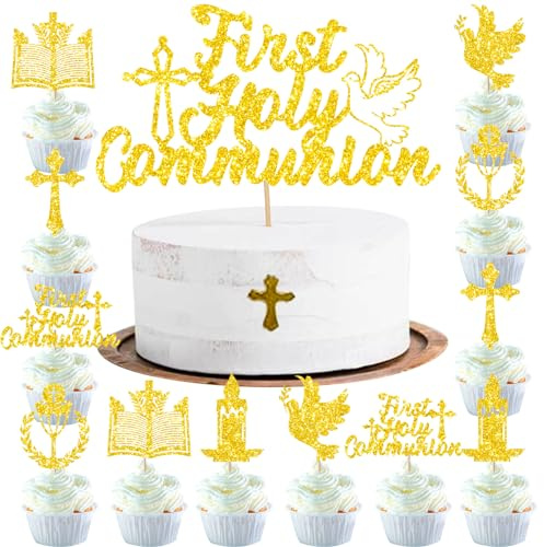 Decoración para tarta de primera comunión, Dios bendiga, decoración para tartas, cruz de grial, bautizo, confirmación, primera comunión, decoración de fiesta de bautismo cristiano
