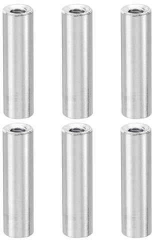 PATIKIL 6 Stück M3 Abstandshalter Aluminium Gewinde Distanzhülsen 3mm ID x 5mm OD x 15mm L Metall Abstandshülsen Schraubenständer Säule Bolzen weiblich Rund, Silber