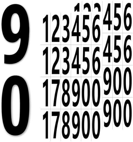 Numeri Adesivi,Pacco da 240 Adesivi con Numeri 75mm,Impermeabili,Neri e Autoadesivi per Uso Interno ed Esterno - Ideali per Pareti, Vetro, Porte, Piastrelle e Altro - Adesivi in Vinile di Alta Qualità
