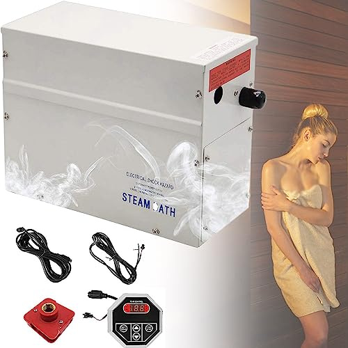 LZDOYY Générateur de hammam Home Steam Shower Sauna Générateur de Vapeur pour Douche/Sauna Bain/avec rétention de Chaleur/Auto-vidange 220 V 50/60 Hz (Panneau de Commande ST-130),18KW