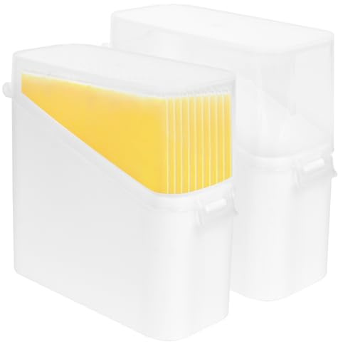Linkidea 2 contenitori per formaggi a fette, in plastica, con coperchi trasparenti a scatto, contenitore per formaggio per frigorifero, adatto per mantenere formaggio e burro freschi in frigorifero