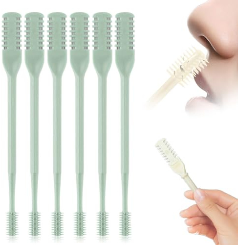 HOAIME Tagliacapelli nasale, 2024, coltello per peli del naso a doppia faccia, rotante a 360°, portatile, manuale per la rimozione dei peli del naso, per donne e uomini, essenziale da viaggio (verde