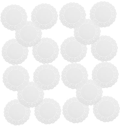 COLLBATH 150stücke Runde Weiße Papierdeckchen Für Tischdekoration Desserts Hochzeiten Party Spitzenpapierunterlagen Für Kuchen Und Snacks