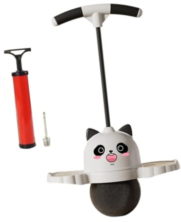 rockible Panda Shape Pogo Ball with Handle, Pogo Bouncing Ball, Kids Funny,Pogo Stick for Body Training Assistant Children, White