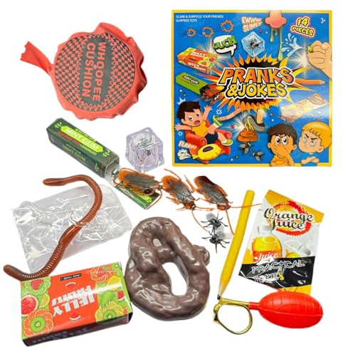 Streichset, Streichpaket Und Scherzspielzeug Box Set, Cooles Grusel Requisiten, Praktische Scherz Partytaschenfüller, Lustige Witze Knifflige Spielzeuggeschenke, Für Versammlungen, Und Aprilscherze
