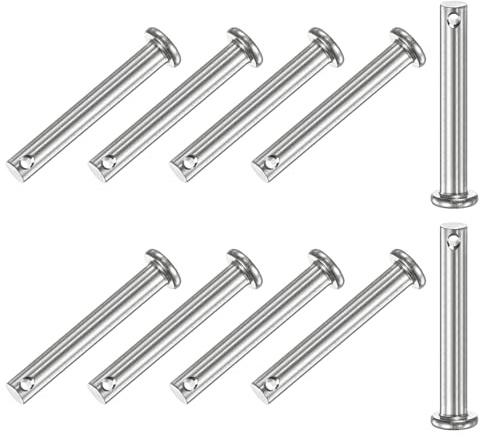 M METERXITY 10 Stück Einloch Klauenstifte M6 x 45mm 304 Edelstahl Flachkopf | für mechanische Verbindungen/Lkw/Rasenmäher, Verbindungsscharnierstift, wiederverwendbar, Klauenstifte