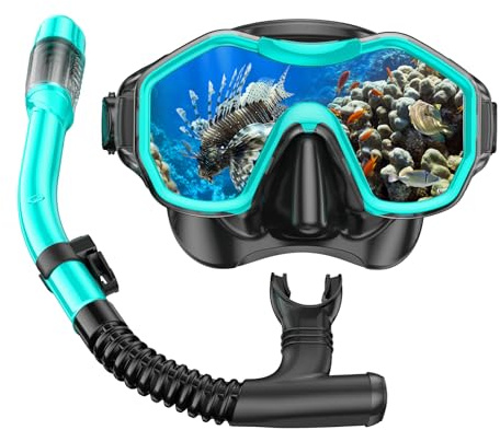 iParaAiluRy Maschera Snorkeling Maschera Subacquea Adulti con Maschera Antiappannamento e Snorkel, Maschera e Boccaglio Snorkeling per Snorkeling Nuoto e Immersioni