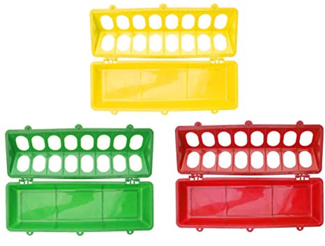 Happyyami 3stücke Hängender Futternapf Für Tauben Und Hühner Klappdesign Zum Einfachen Nachfüllen Mehrloch-käfig-Feeder Für Geflügel Und Vögel