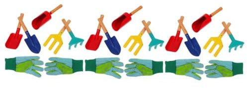 BESPORTBLE 3 Juegos Pala con Mango De Madera Tijeras De Jardín Bordeadora De Césped Rastrillo Planta Borde De Jardín Caña del Timón Equipo Cenefa Paisaje Mini Apuestas Jugar Redondo Planchar