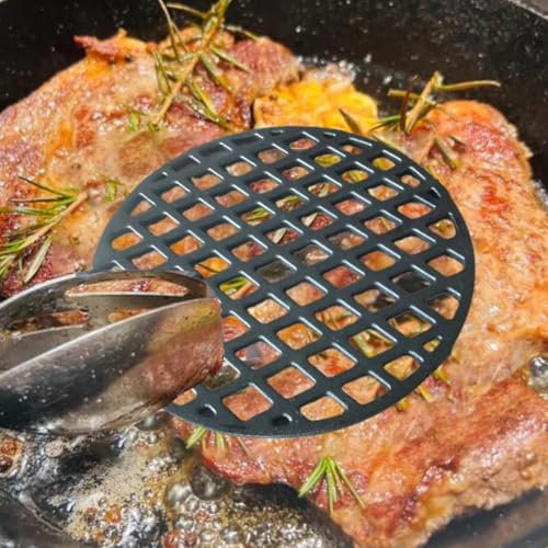 Red de barbacoa, parrilla redonda de hierro fundido, con agujeros, para reuniones familiares, fiestas al aire libre, 30 cm