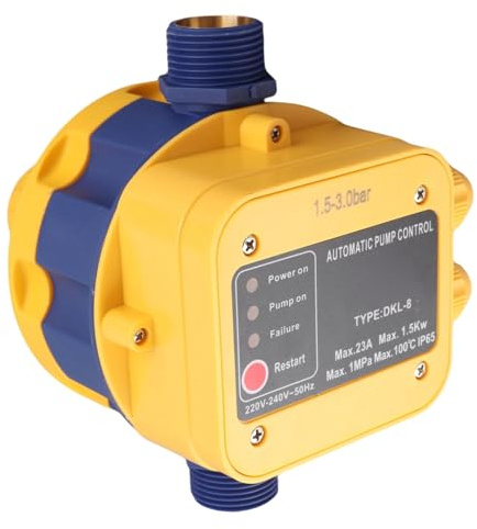 Automatischer Wasserdruckregler Elektronischer Druckschalter 145PSI Einstellbar Überlastschutz 1,5bar-3,0bar 220V-240V