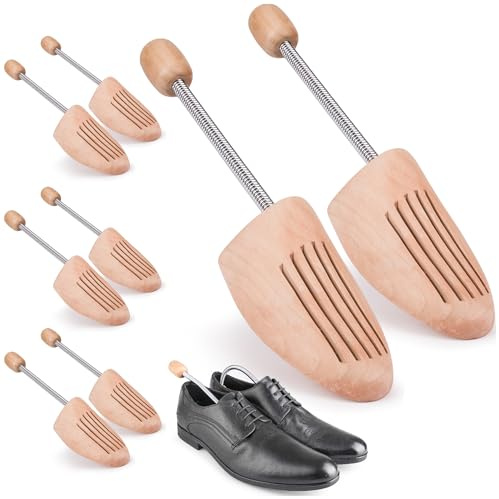 TULMERO 2 hormas de madera de pino para zapatos y botas, para hombre y mujer, tensores de madera transpirable con doble muelle para una forma y frescura perfectas