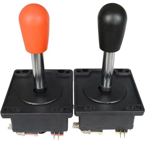 Wzxksoac Lot de 2 Joysticks D' avec Micro-Interrupteur à 3 Bornes, Tête Sphérique Rouge, Accessoires pour Borne de