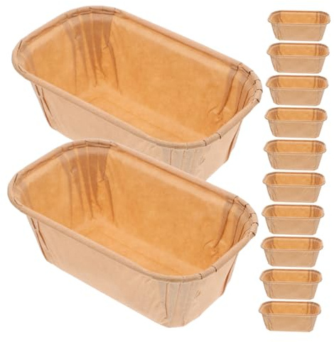 BESPORTBLE Moules à Cupcakes en Papier Sulfurisé Rectangulaires 50 Pièces, Caissettes à Pâtisserie en Papier Kraft, Accessoires de Cuisson Polyvalents pour Muffins et Gâteaux, Usage