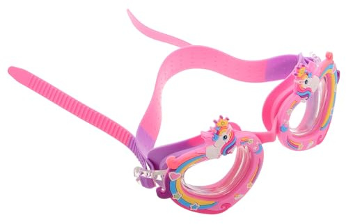 Toyvian Gafas de Natación para Niña con Diseño de Dibujos Animados Antiniebla Protección UV Correa Ajustable y Silicona Suave para Piscina y Entrenamiento