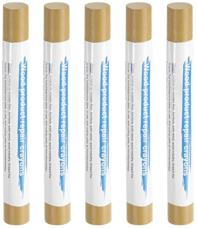 QUARKZMAN 5pcs Reparador Arañazos Madera, Cera Lápices de Reparación de Muebles Marcadores Rellenar Reparar Barra para Laminado Madera PVC Azulejos Pared Hogar, Cereza Natural