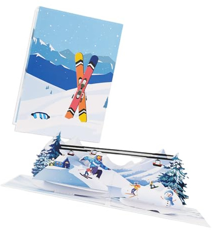 Mocoocouture Skifahren Winter Grußkarte handgemachte Weihnachtsdekoration Kunstgeschenke für Frauen Kinder handgemachte Urlaub Grußkarte