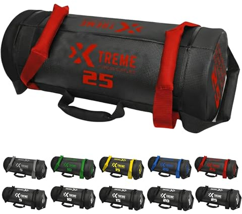 Xtreme Fitness Premium Power Bag 5-25 kg, Robuster PVC Gewichtssack | Vielseitiger Sandbag mit Griffen für funktionelles Training, CrossFit, Hyrox Workouts, Kraft & Ausdauer