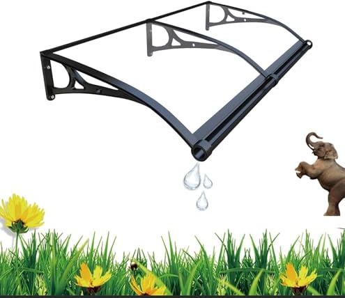 Protector Lluvia Puerta Exterior pergola Lluvia casa Resistente a la Intemperie (-40 °C a 120 °C)【Gguwug marquesina Puerta Exterior 60x120cm】la Entrada permanece Seca y Reduce el Riesgo de resbalones