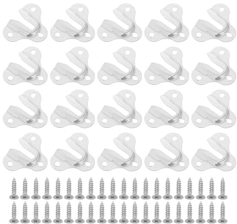 Angoily 20 Clips de Sujeción para Sofá y Muebles de Acero Inoxidable, Resistentes y Modernos, para Colgar Marcos, Espejos y Accesorios en Interiores