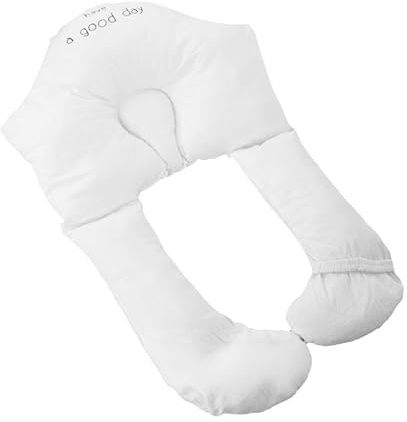 TYUIOP Cuscino Neonato Anti Plagiocefalia, Cuscino Laterale 72x40 cm, Cuscino Abbraccio Neonato, Traspirante e Lavabile, Supporto Regolabile per Testa e Corpo, 0-24 Mesi, Bianco (Bianco, 75X40CM)
