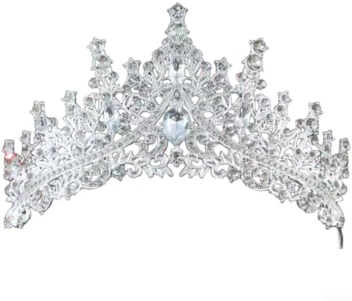 Corona de novia barroca de aleación de oro de 18 quilates con cristales brillantes, elegante tiara para bodas y ocasiones festivas, accesorio de pelo ligero para mujer, oro +(I)