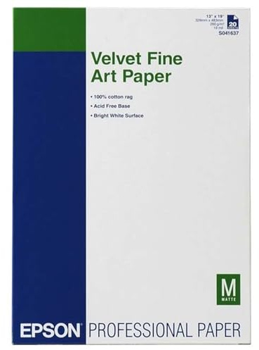 Epson C13S041637 Velvet fine art paper inkjet 260g/m2 DIN A3+ 20 Blatt Pack