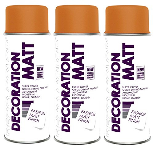 Fahrzeugteile Hoffmann 3er Sparpack DC Lackspray matt 400ml nach RAL freie Farbauswahl (3 Dosen in orange MATT RAL 2004)