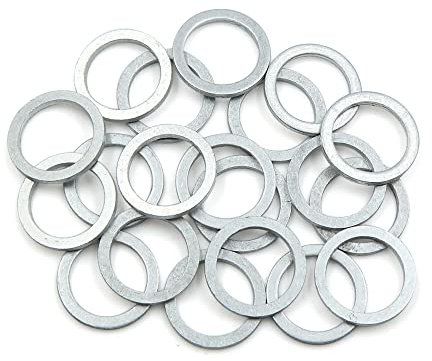 sourcing map Crush Dichtringe 20 Stück Aluminium Für Ölwechsel | Innendurchmesser 18mm, Außendurchmesser 22mm, Dicke 2mm, Ablassschraube Dichtung, Universell Für Die Meisten Fahrzeuge