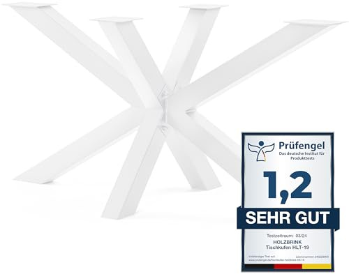 HOLZBRINK Tischgestell Spider | Massive Tischkufen/Tischbeine Metall Weiß für Couchtisch, Esstisch, Schreibtisch, Konferenztisch | 1 Stück Tisch-Füße 150x70 cm | Höhe 72 cm